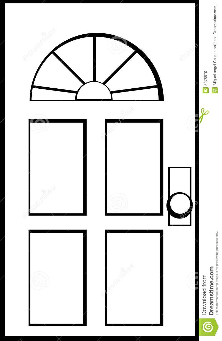 Door clipart black and white