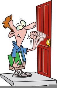 Person Knocking On Door Clipart