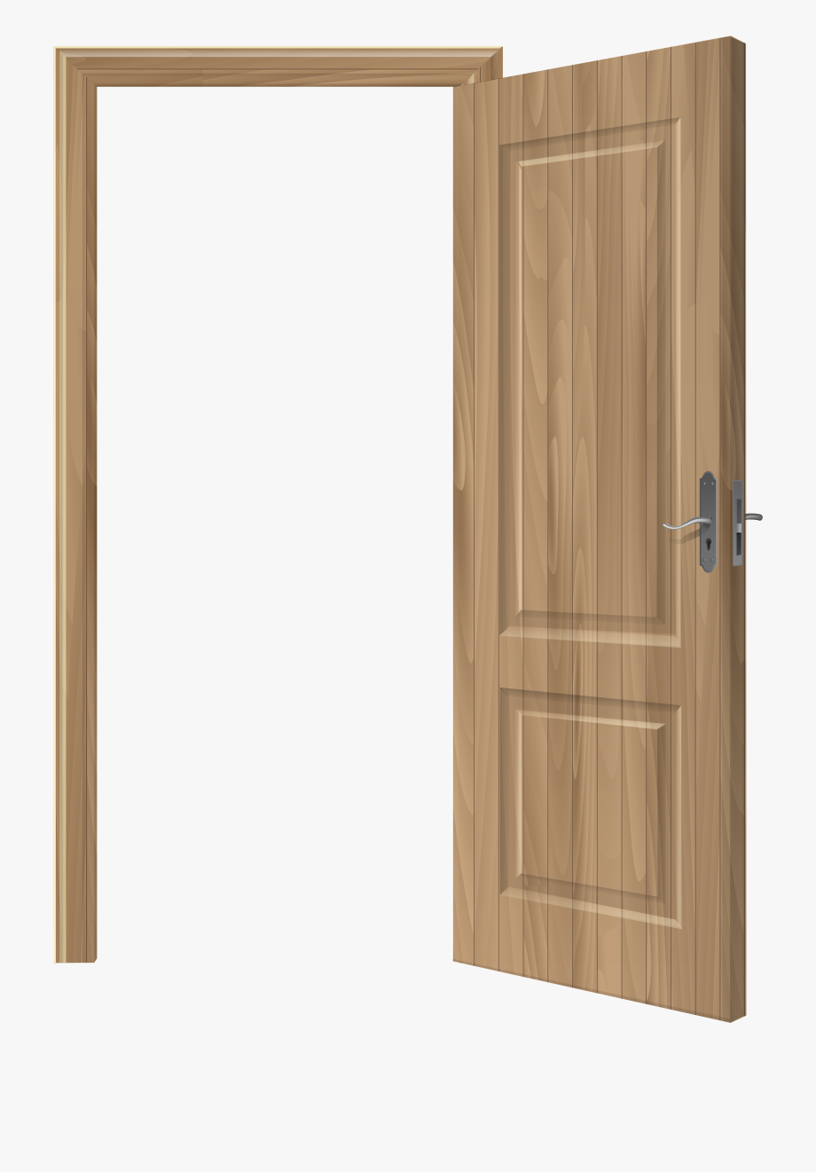 Open wooden door.