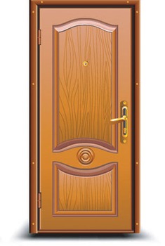 Wooden door with.