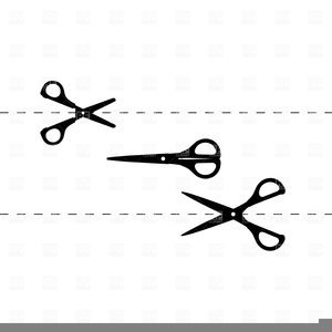 Free Clipart Scissors Cutting Dotted Line