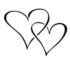 Double Heart Clipart Black And