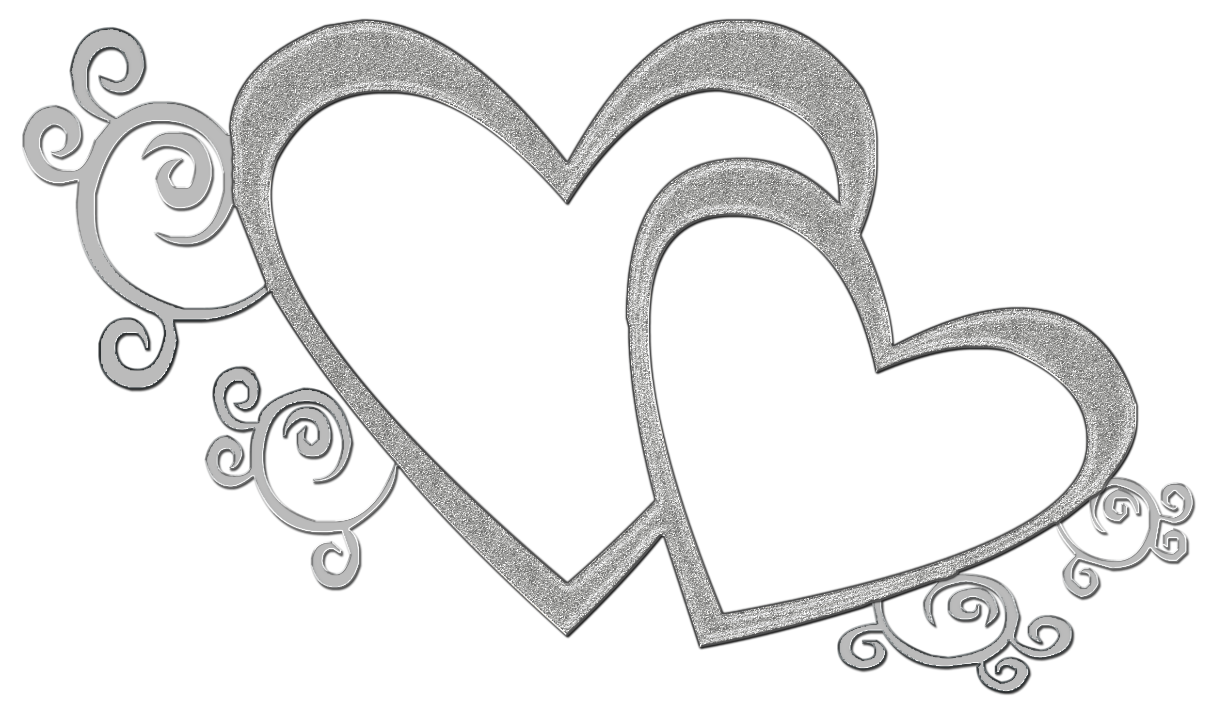 double heart clipart drawn