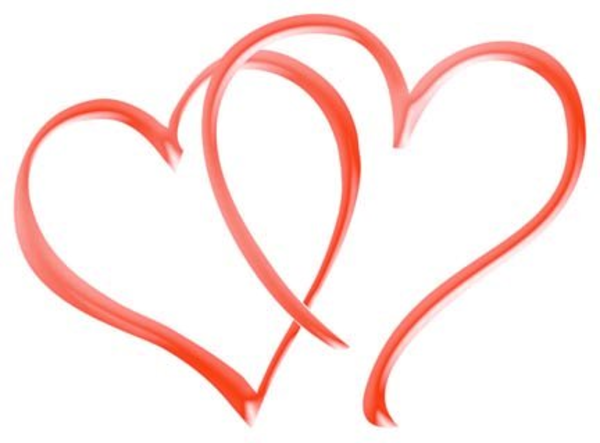 Two hearts clipart.