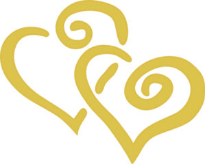 double heart clipart gold
