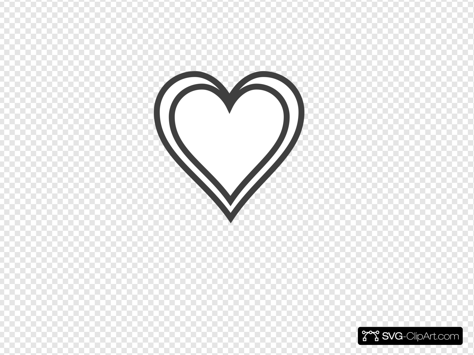 Double Heart Outline Clip art, Icon and SVG