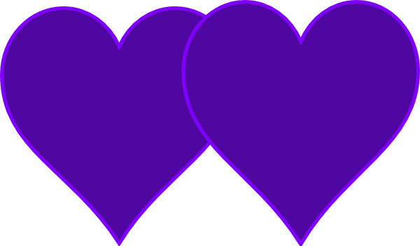 Double Lined Purple Hearts Clip Art at Clker