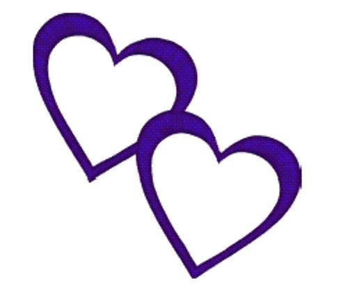 double heart clipart purple