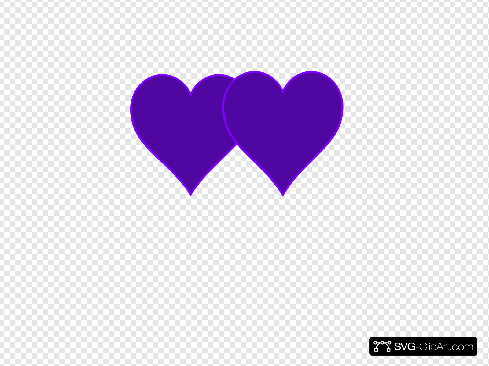 Double Lined Purple Hearts Clip art, Icon and SVG