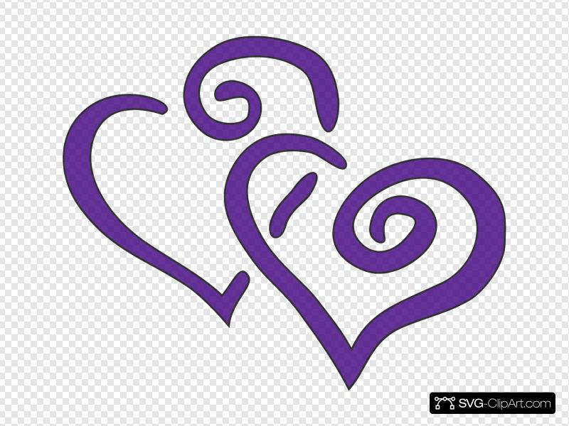 Purple Double Heart Clip art, Icon and SVG