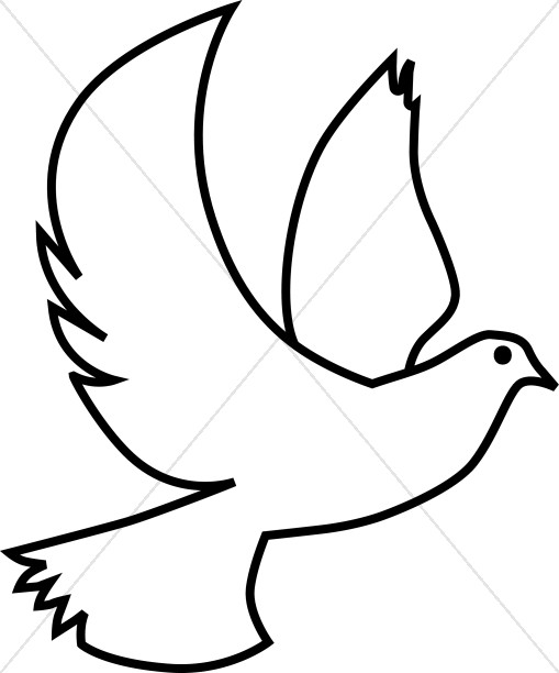 Winged white dove.
