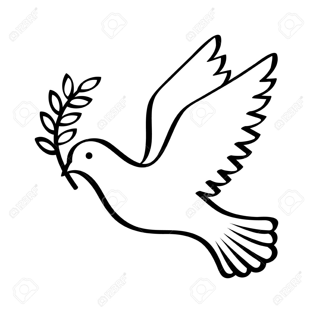 Clipart dove with olive branch