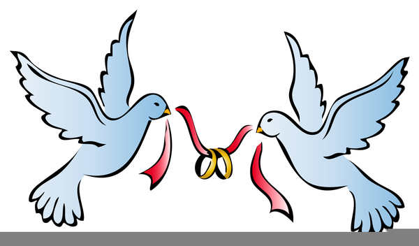 Doves Wedding Rings Clipart