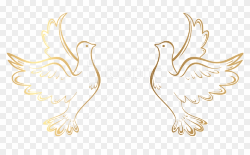 Free Png Download Gold Doves Decoration Transparent