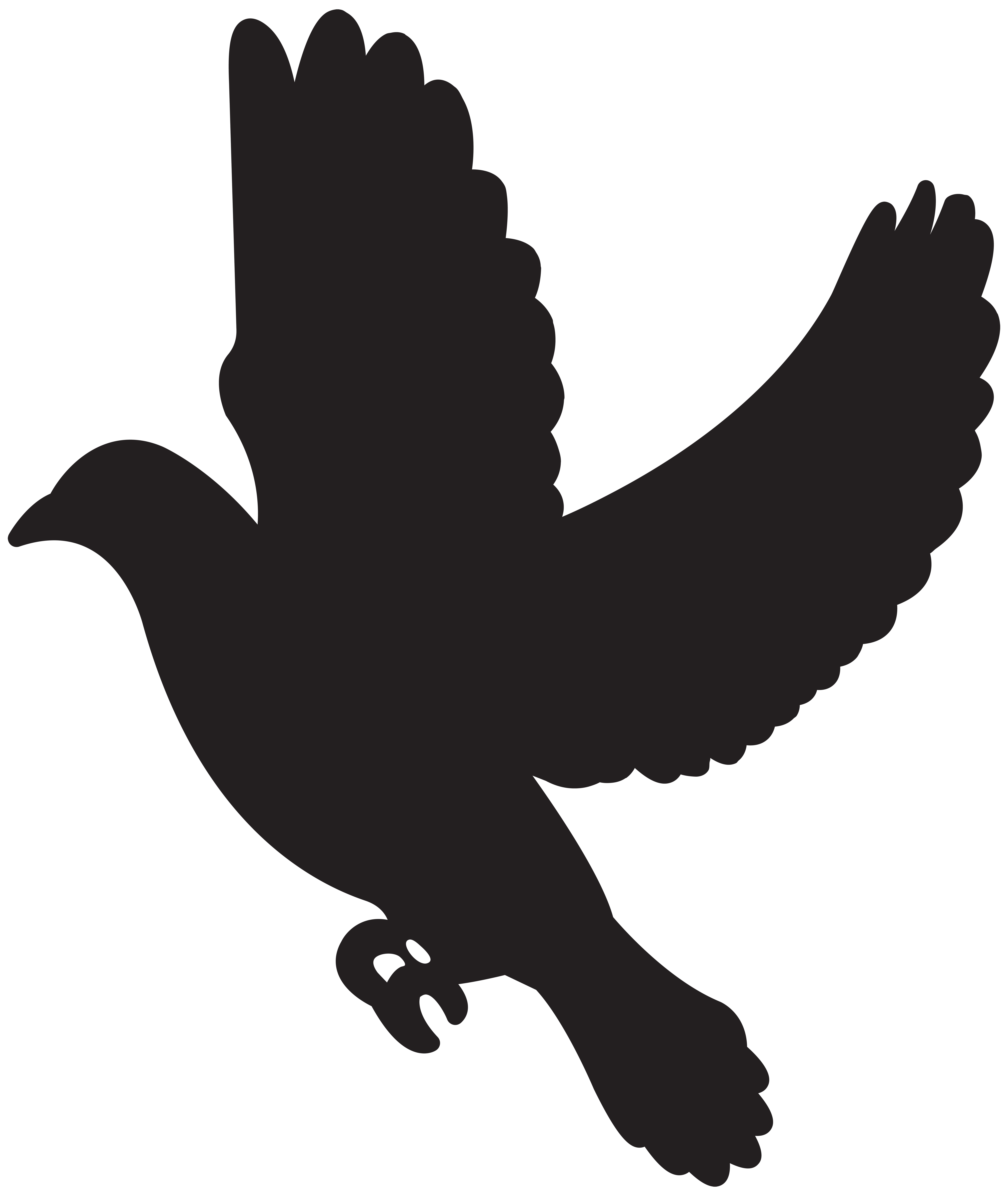 Flying Dove Silhouette PNG Clip Art