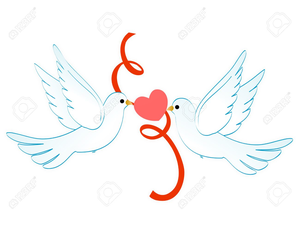 Two doves clipart.