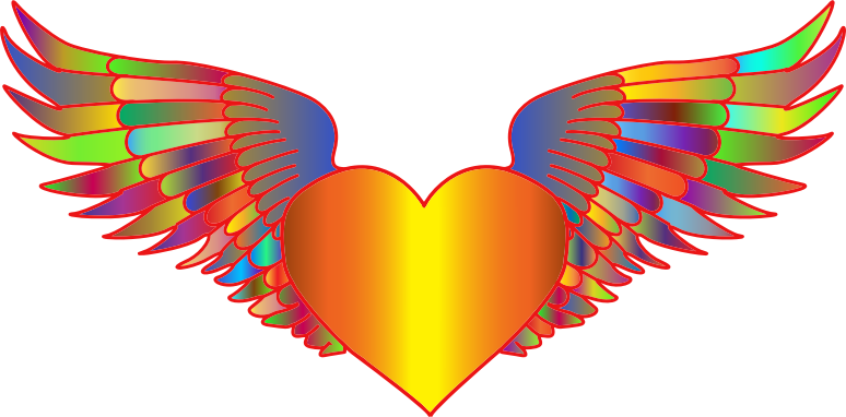 Download Free png Prismatic Flying Heart