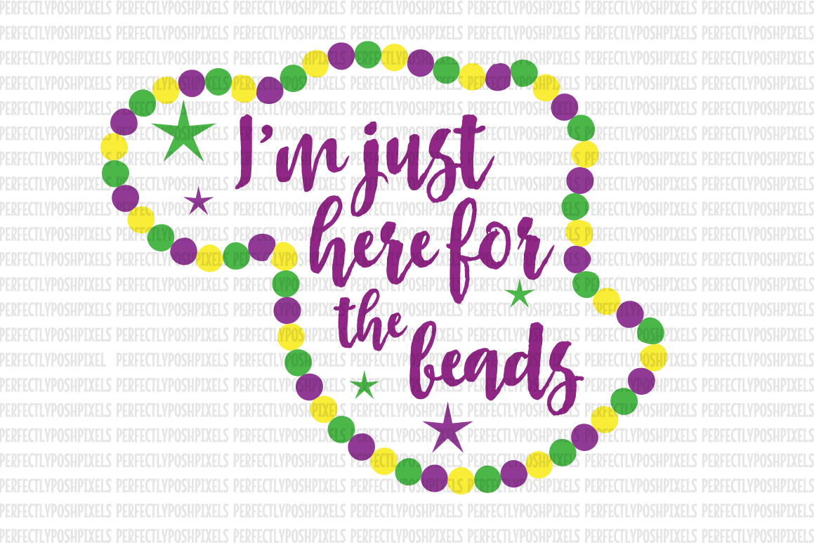 Mardi Gras SVG File DXF eps png jpg Beads and Bling Printable Clipart  Silhouette Studio Cameo Circuit Design Space Cut File Iron On Template