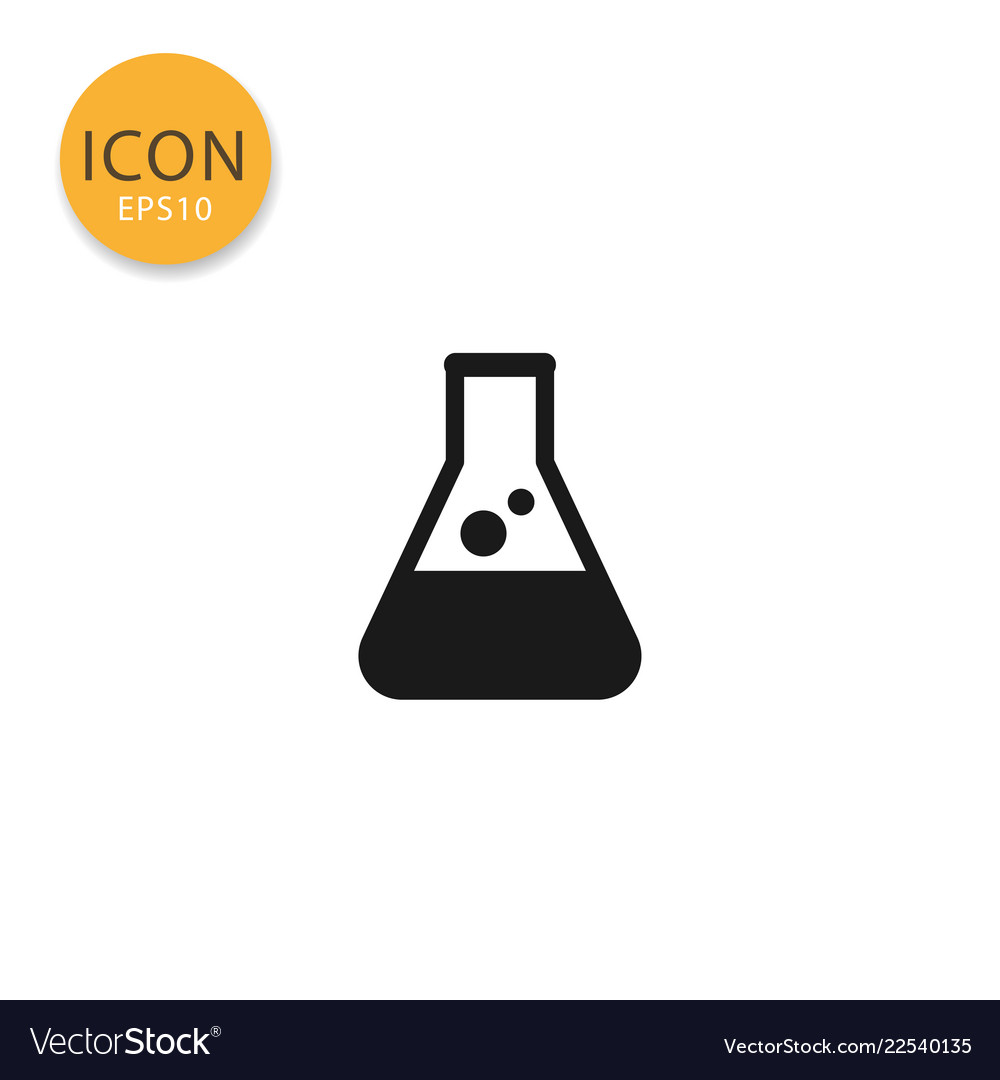 Laboratory chemical glass icon isolated flat style