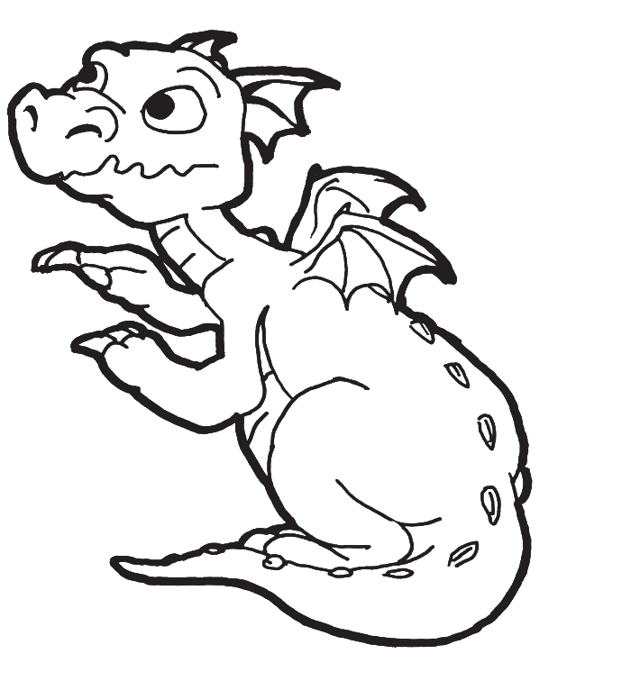 Coloring pages of a new born baby dragon for kids