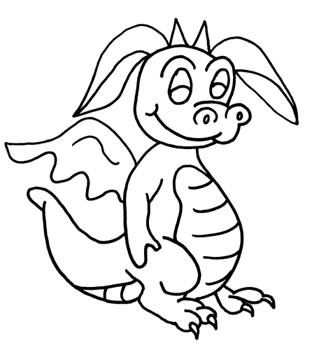 dragons clipart black and white baby