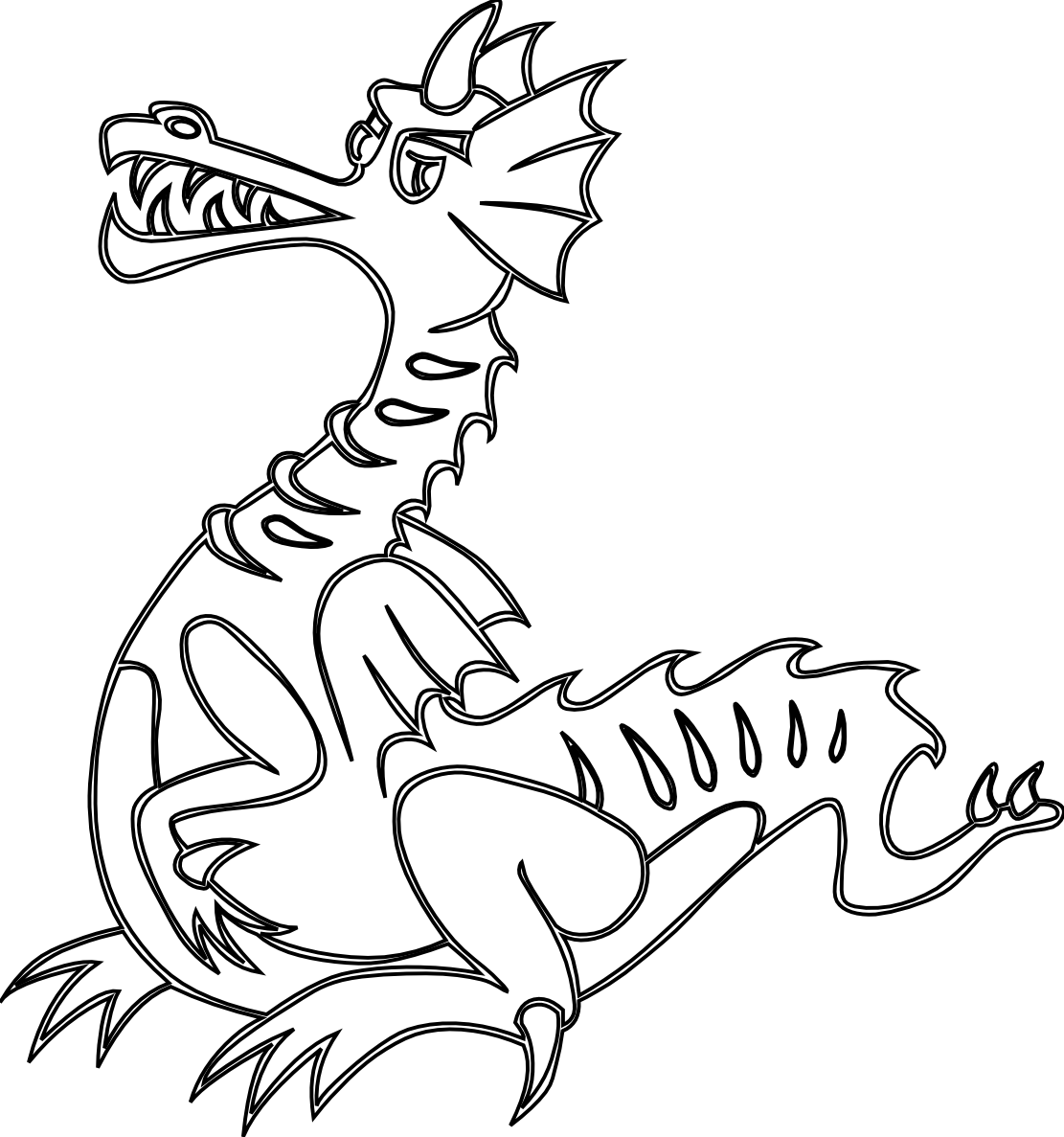 Free Dragon Art Black And White, Download Free Clip Art