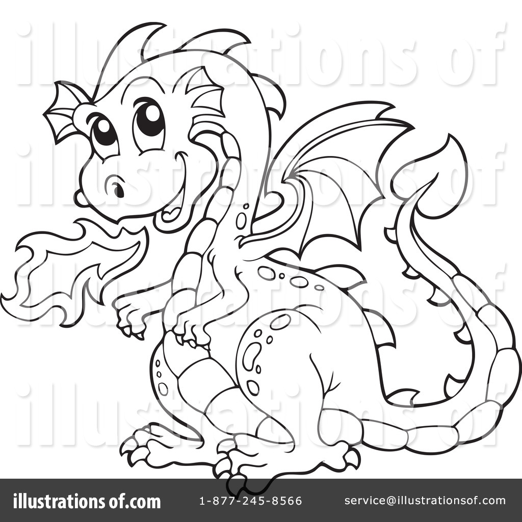 dragons clipart black and white cartoon