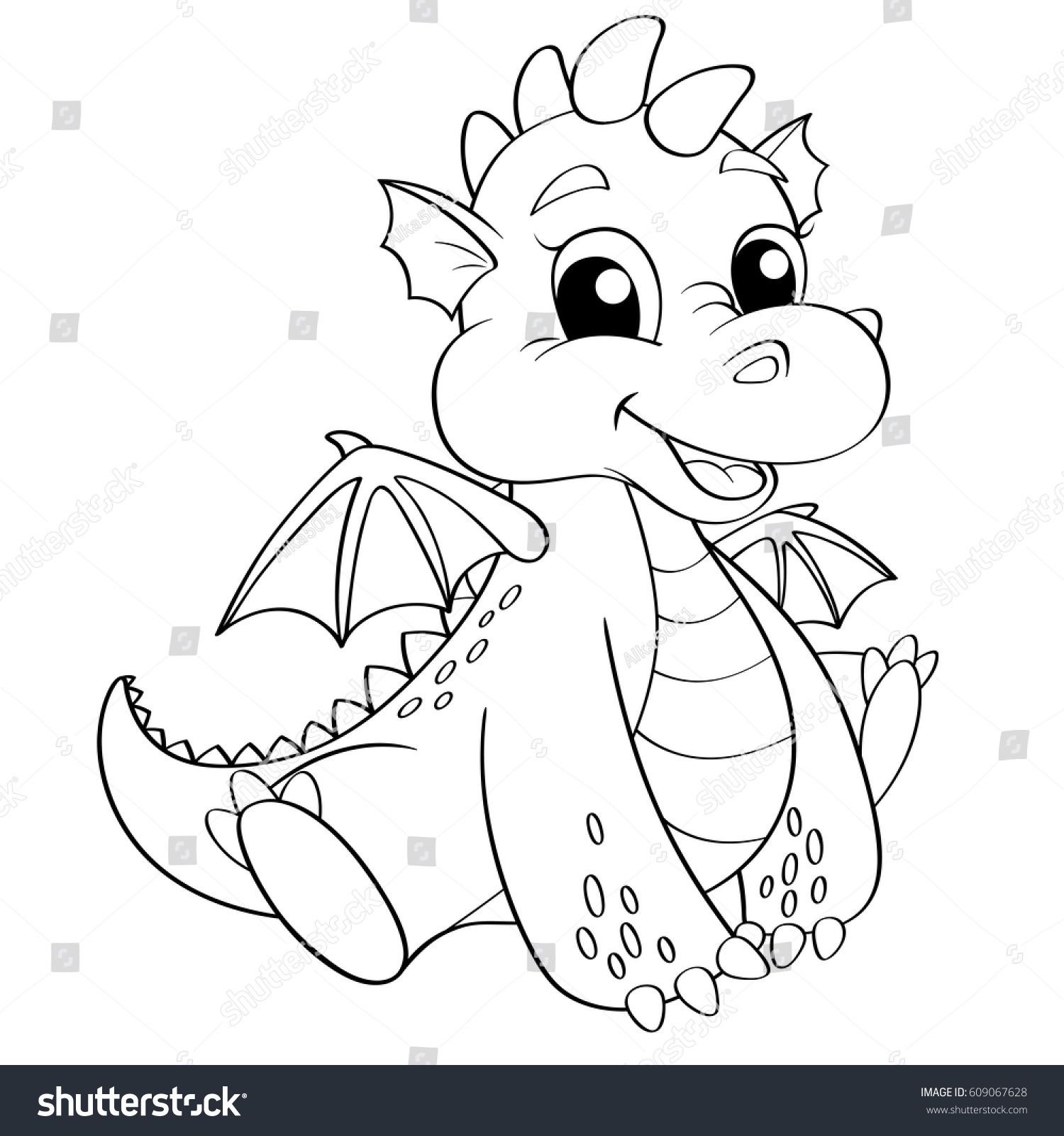 dragons clipart black and white cartoon