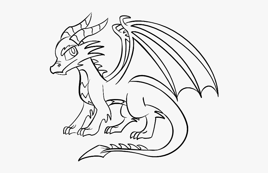 dragons clipart black and white color