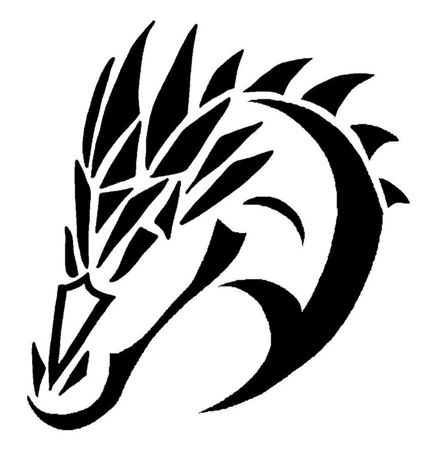 Dragon drawings black.