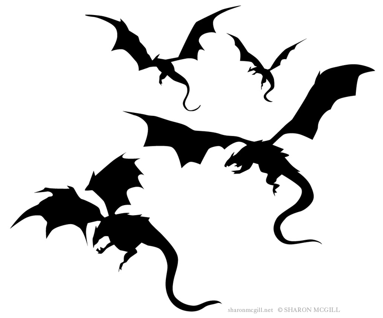 Black And White Dragon Tattoos Clipart