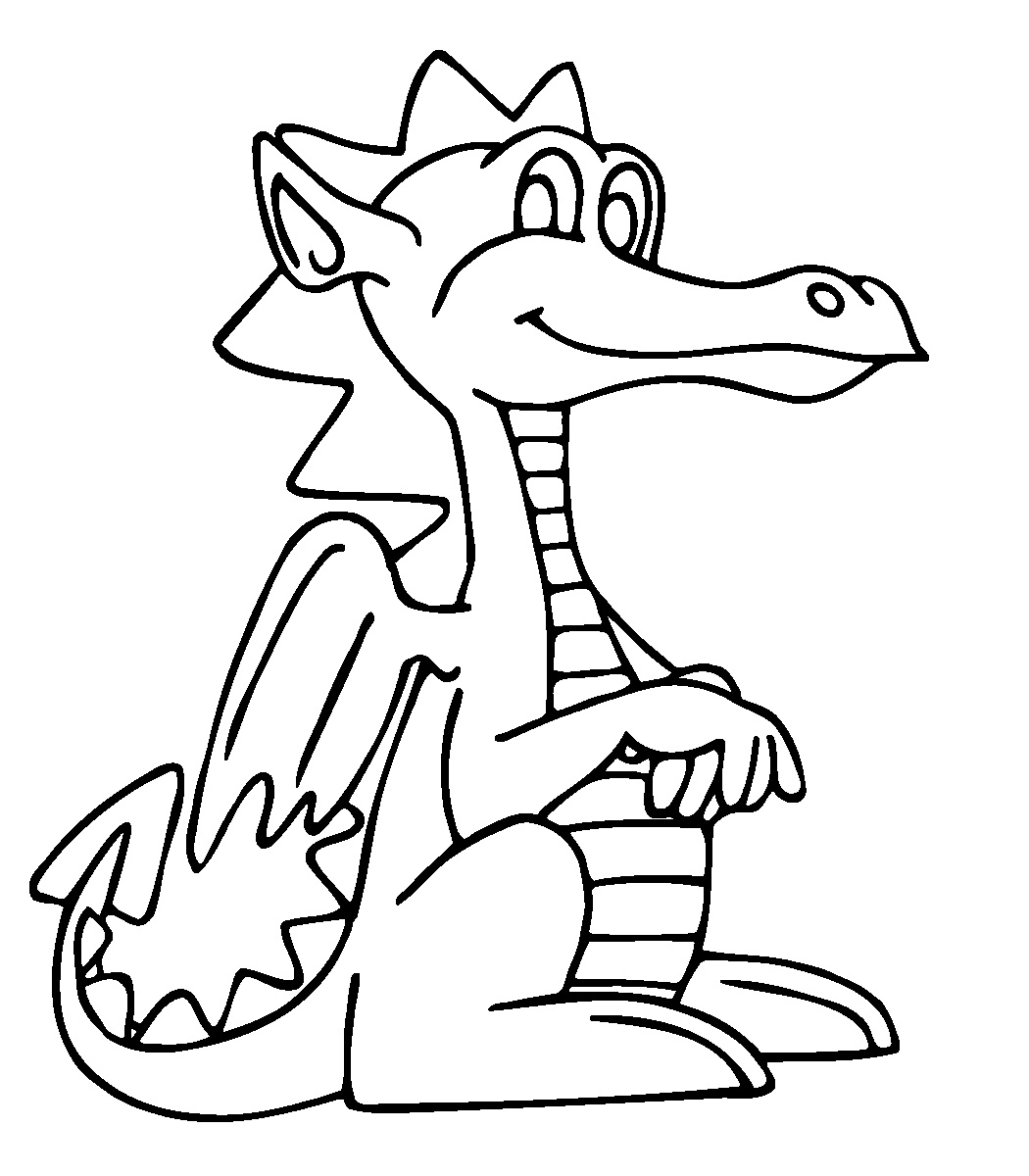 Dragon clipart black and white for kids