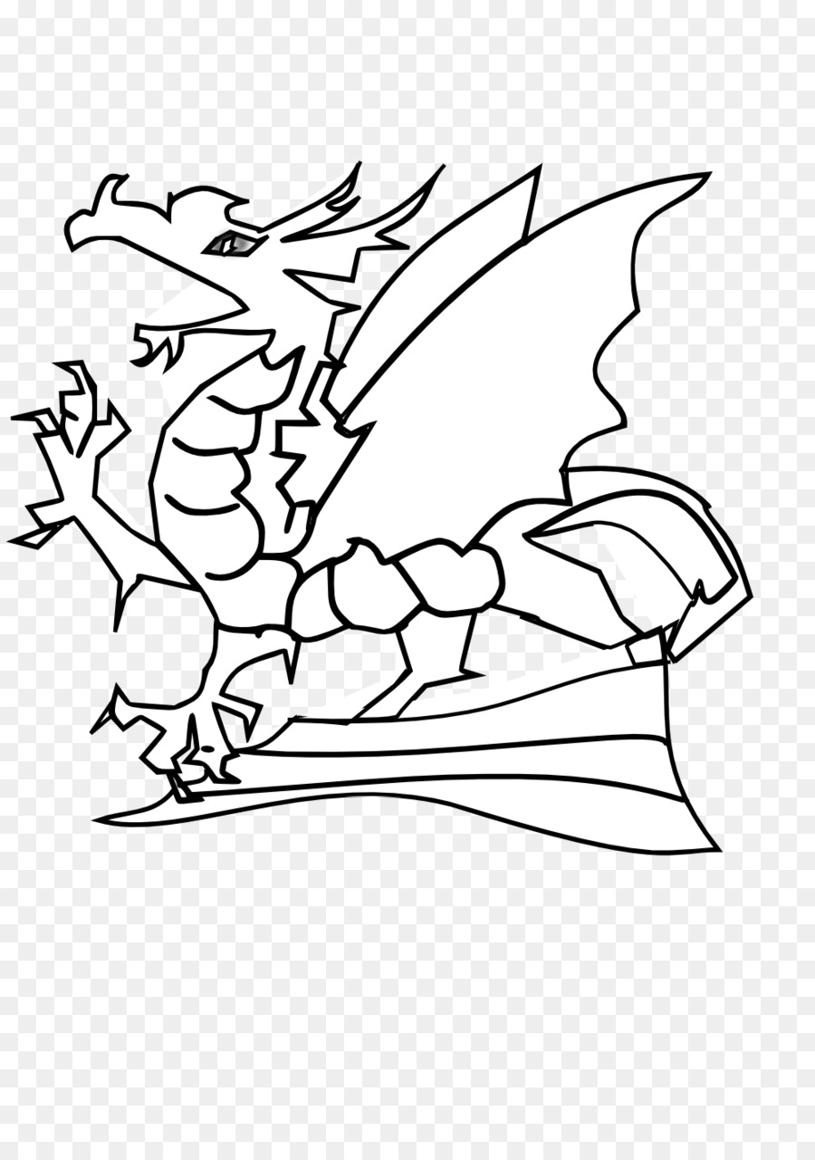 dragons clipart black and white kid