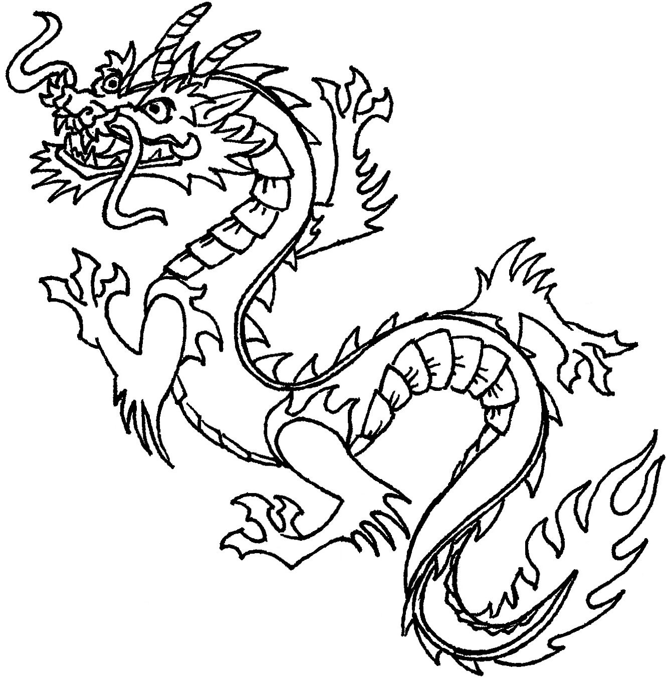 Chinese New Year Dragon Clipart Black And White