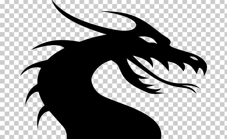 Silhouette Dragon PNG, Clipart, Artwork, Black And White