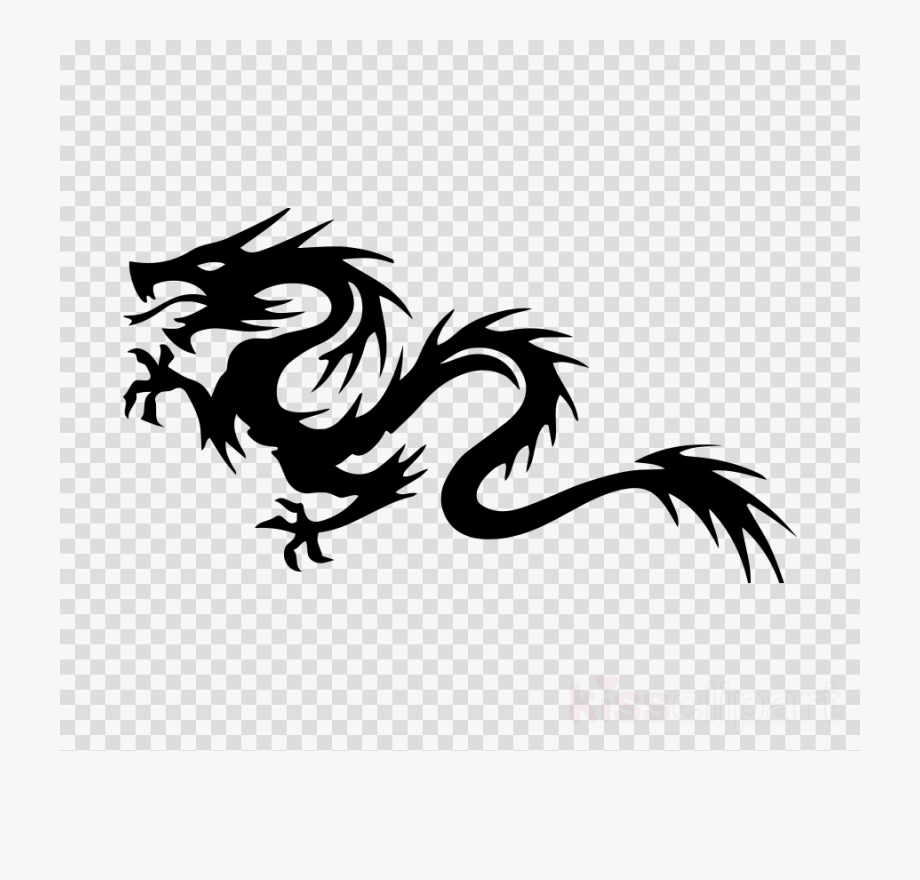 dragons clipart black and white tribal