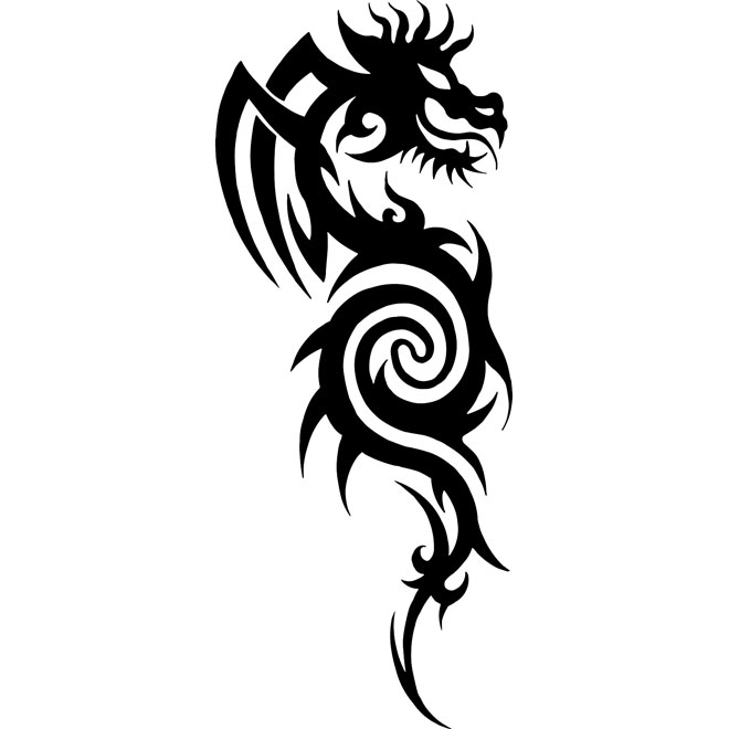 Black dragon vector clip art