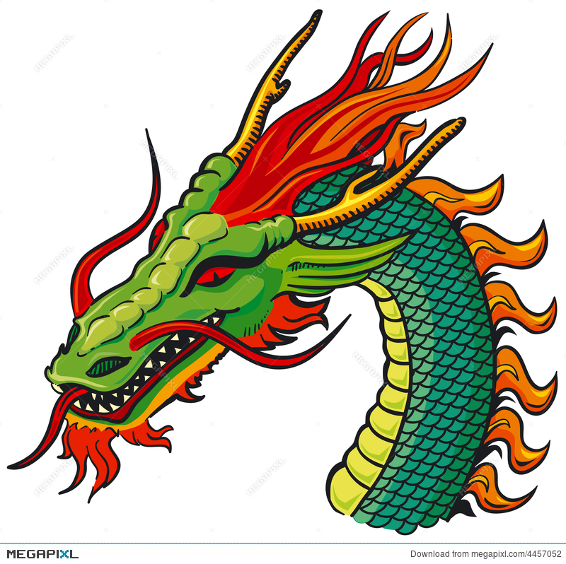 Dragon Head Color Illustration