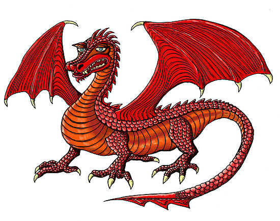 Fierce red dragon.