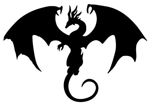 Flying dragon silhouette.