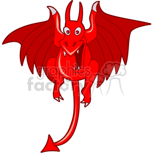Red cartoon dragon clipart