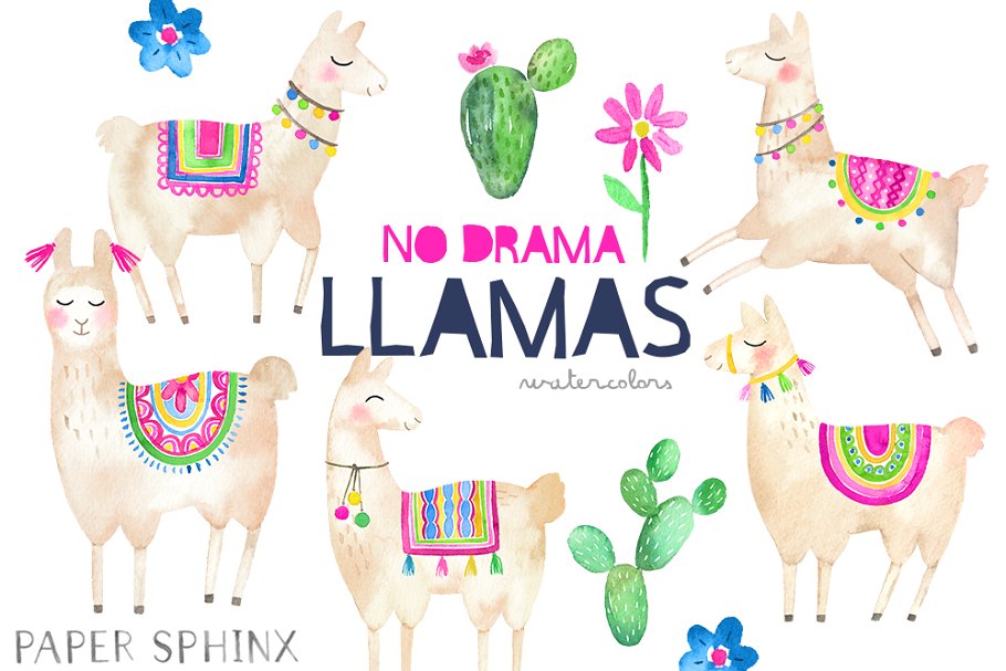 No Drama Llamas Clipart