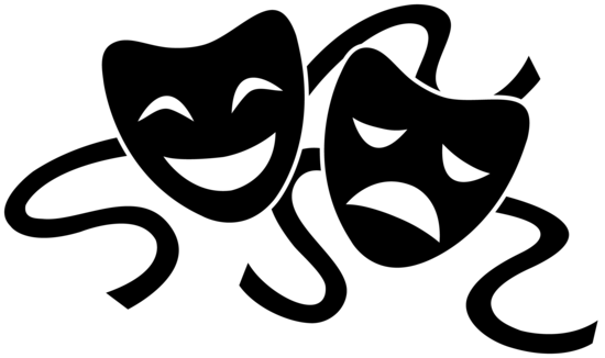 Theater masks silhouette.