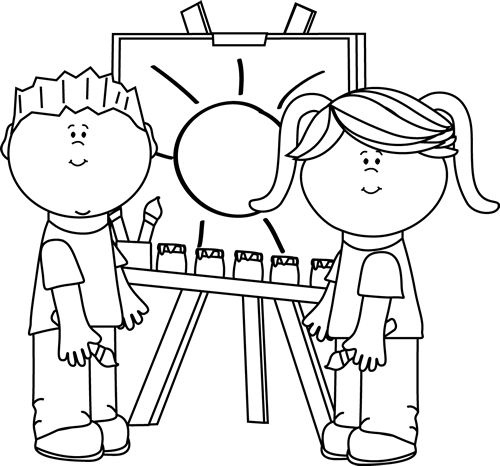 Drawing Clipart Black And White intended for Child Drawing
