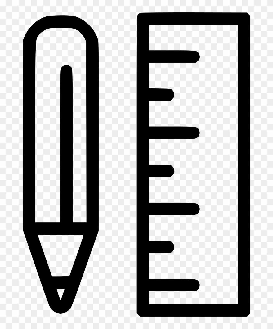 Pencil ruler icon.