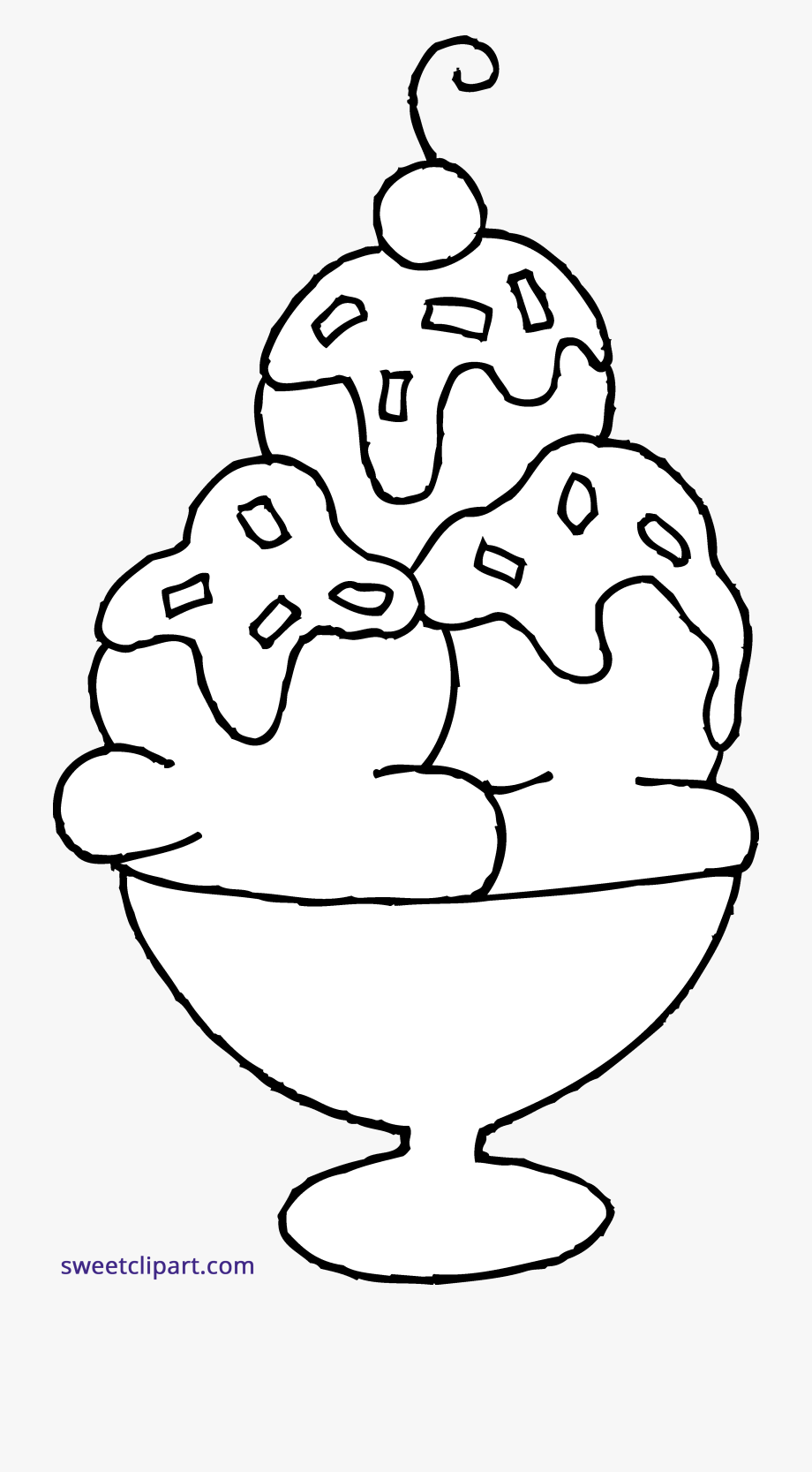 Ice Cream Sundae Coloring Page Clipart Sweet Clip Art
