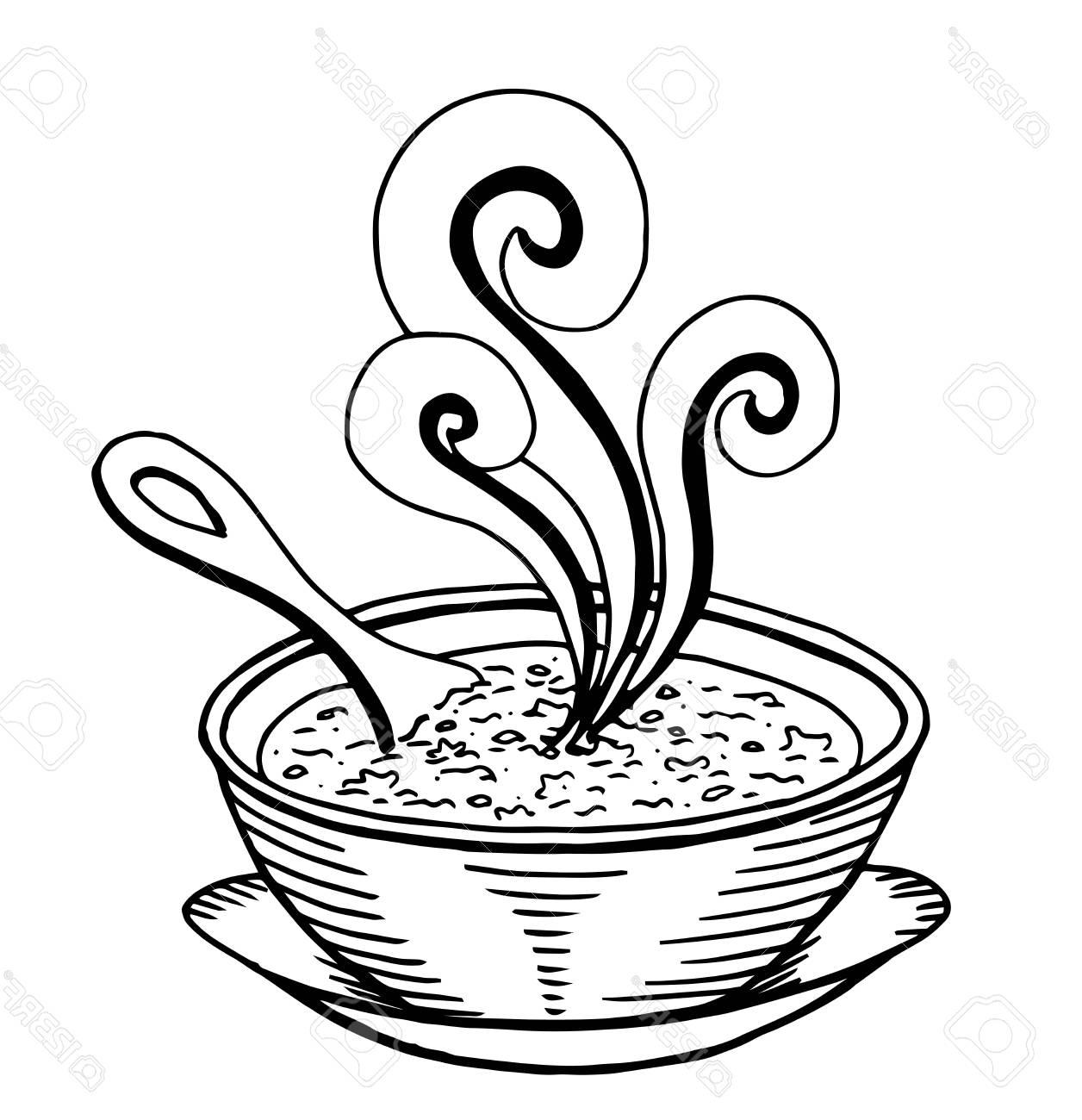 Soup drawing vector.