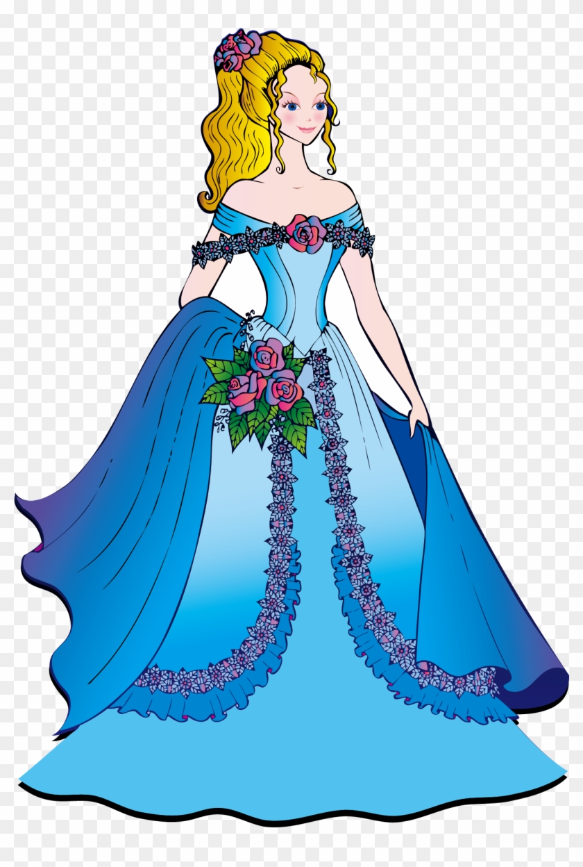 Blue Dress Princess Beautiful Clipart, HD Png Download