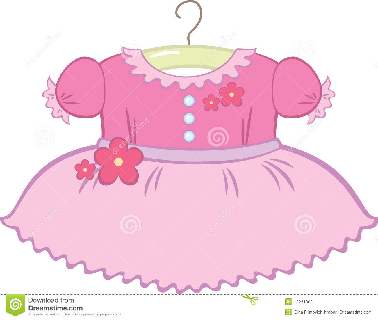 Little girl dress clipart
