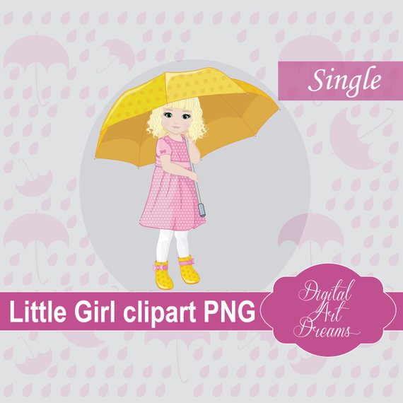 Cute Girl Clipart, Pretty Character Clip Art, Girl in Pink